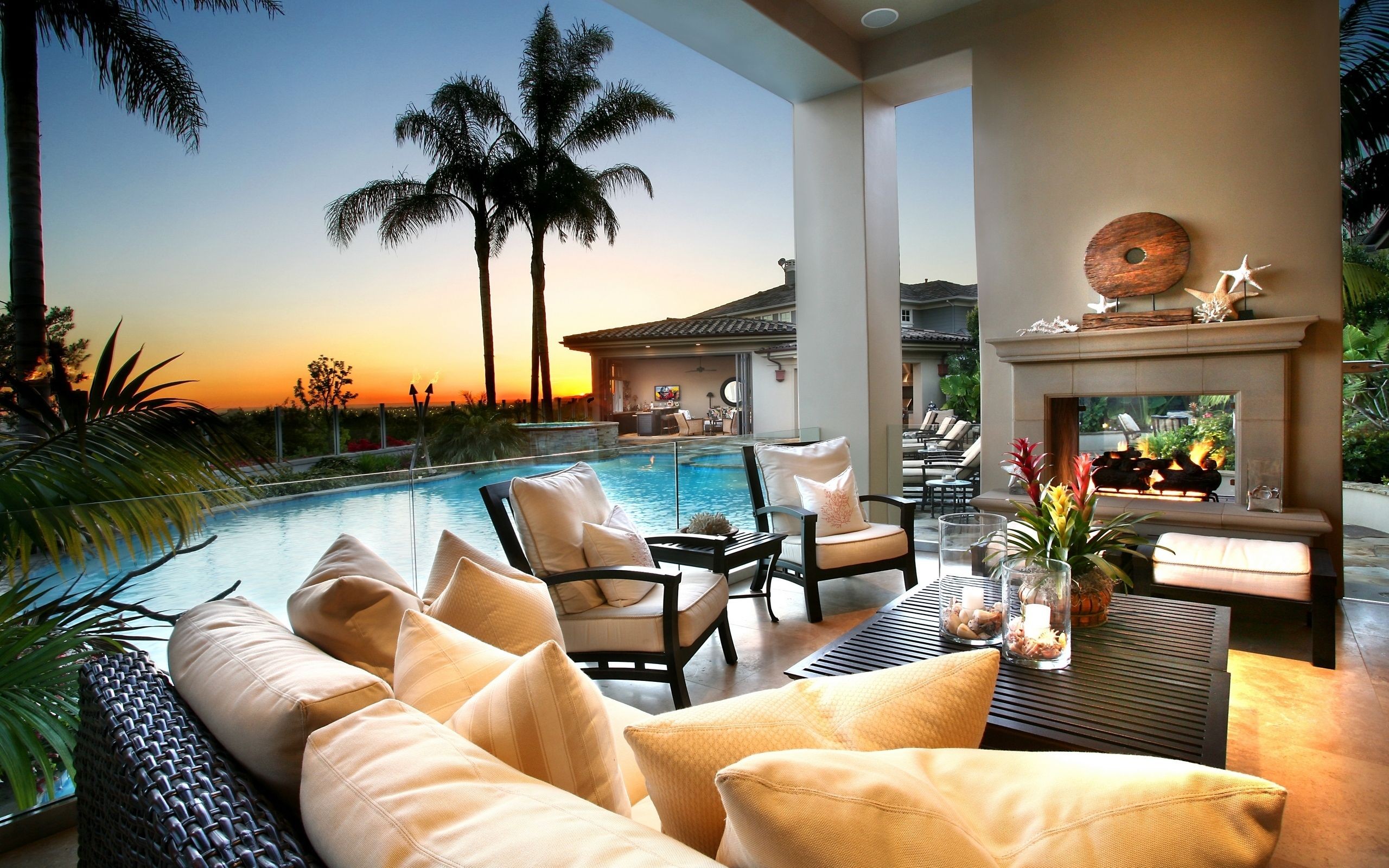 Luxury vacation home with pool and sunset view
